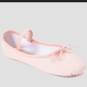 Pink Ballet Flat with Bow and Elastic Strap